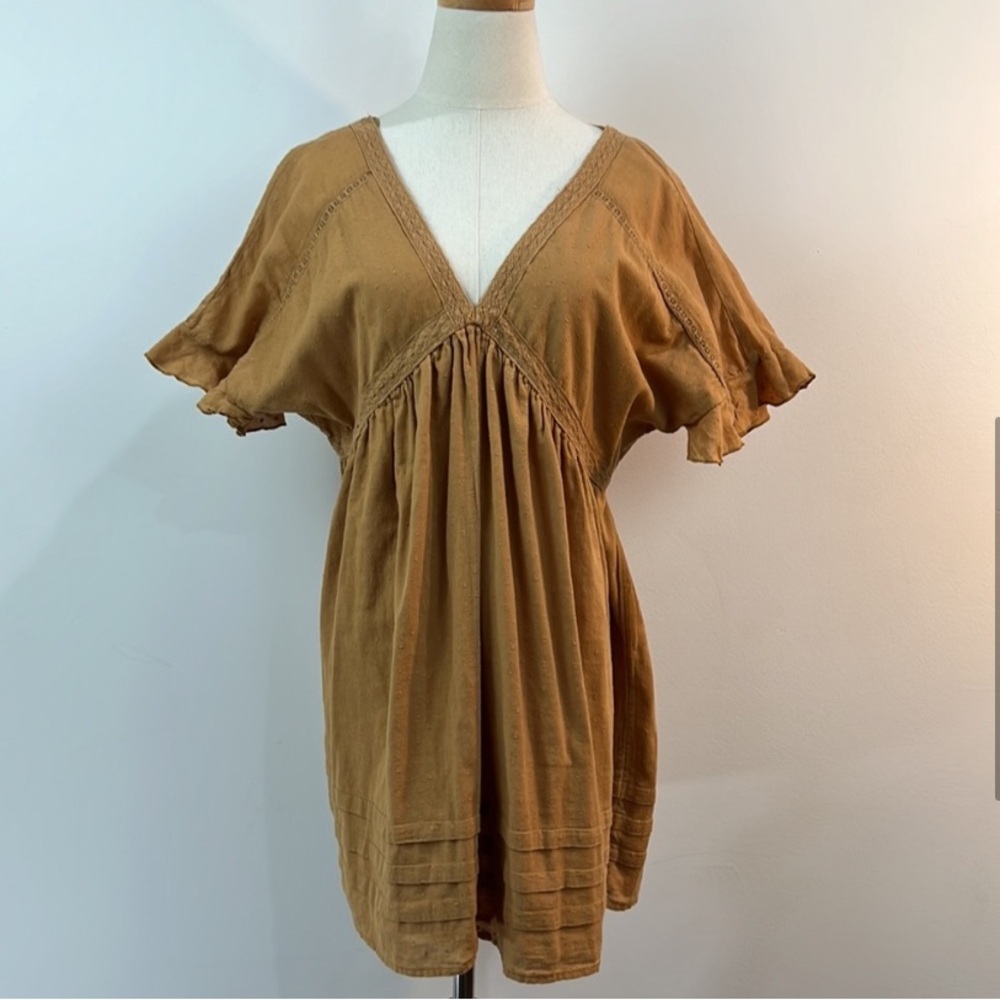 URBAN OUTFITTERS Venus Brown Cotton Frock Dress Size Small